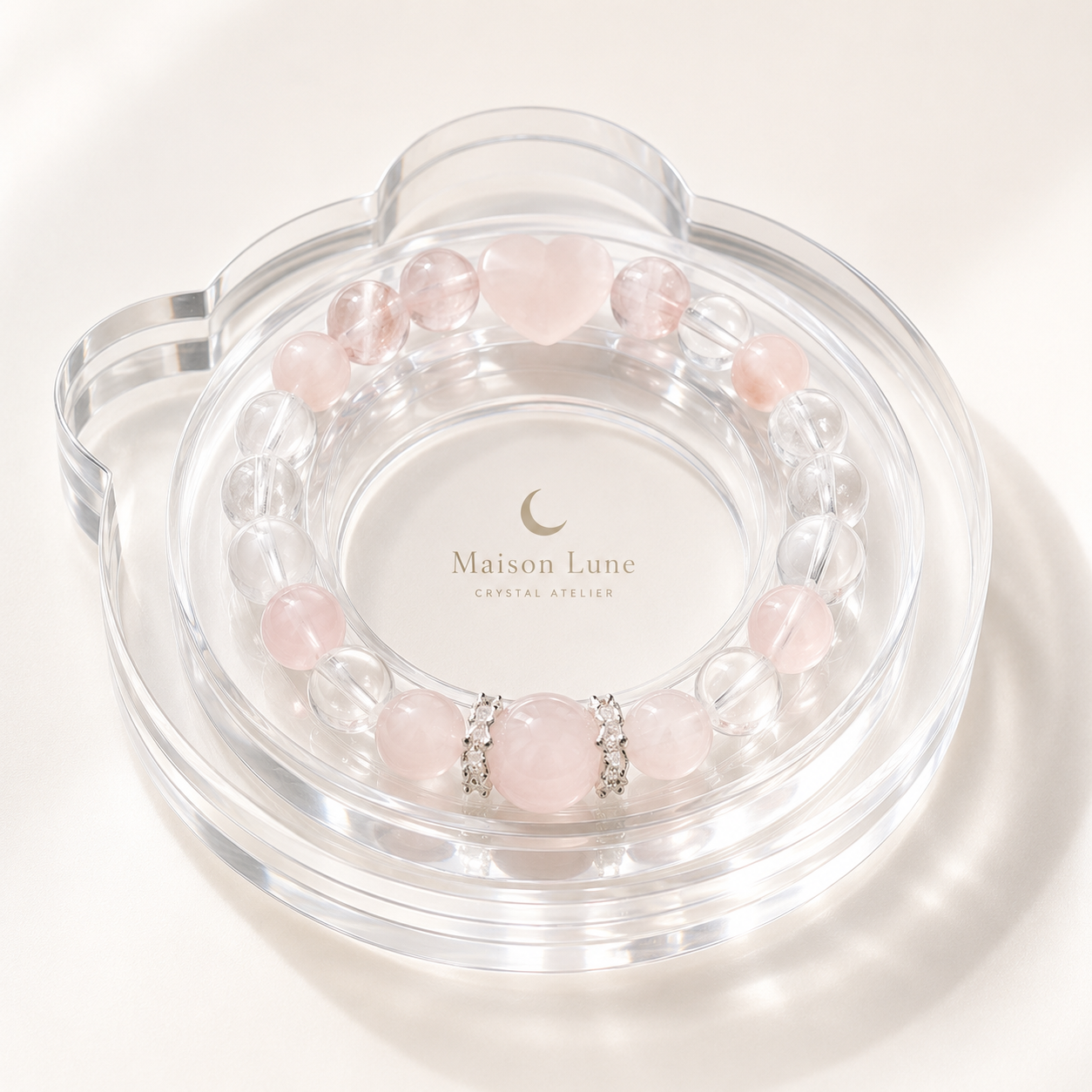 Blush Crystal Mist crystal bracelet by Maison Lune