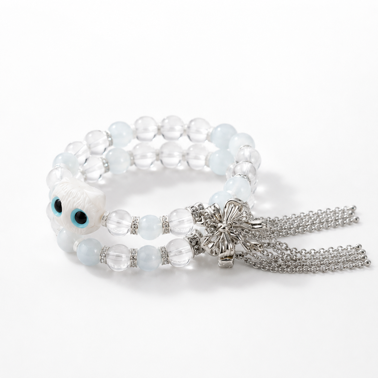 Misty Lucky Cat crystal bracelet by Maison Lune