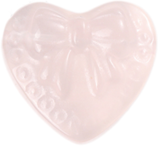 Rose Quartz Heart Bow 16mm