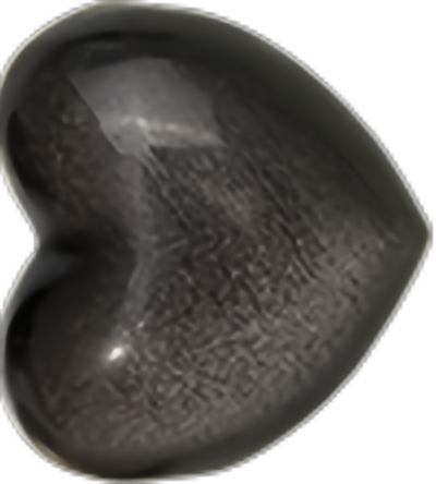 Silver Obsidian Heart 10mm