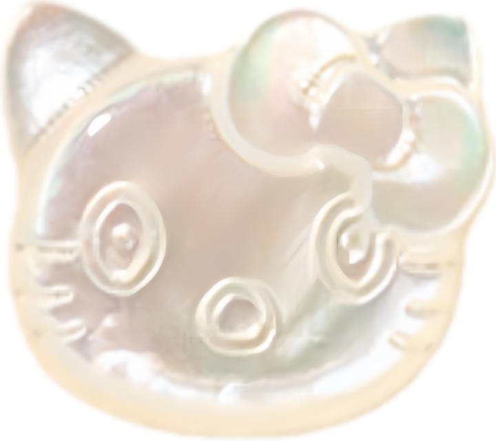 White Mother-of-Pearl Kitty 10mm