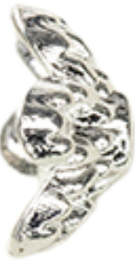 Bright Silver Alloy Bead Cap — Left 6mm
