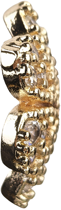 Crystal-Set Gold Bead Cap — Left 12mm