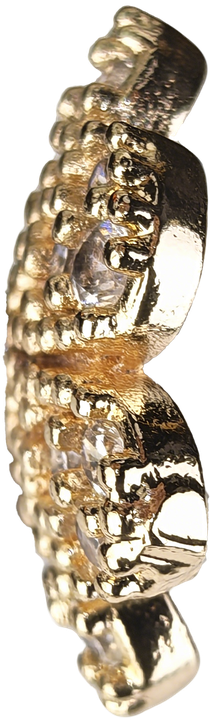 Crystal-Set Gold Bead Cap — Right 12mm