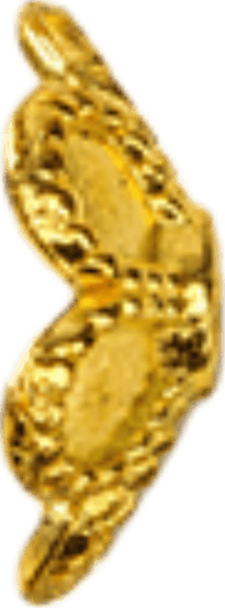 Gold Floral Bead Cap — Left 8mm