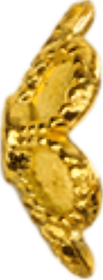 Gold Floral Bead Cap — Right 8mm