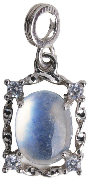 Silver Twist Moonstone Pendant 10mm