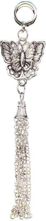 Tibetan Silver Butterfly Tassel 8mm