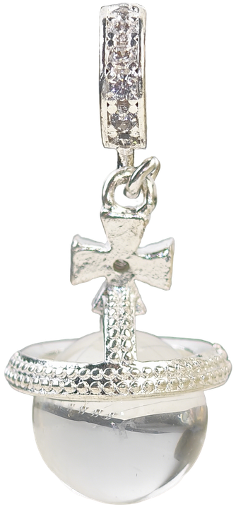 Vintage Crystal Silver Cross Star 10mm