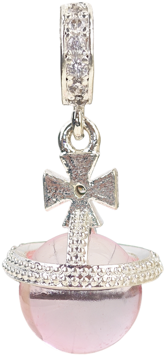 Vintage Rose Quartz Silver Cross 10mm