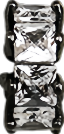 Gunmetal Square Zircon Gear 4mm
