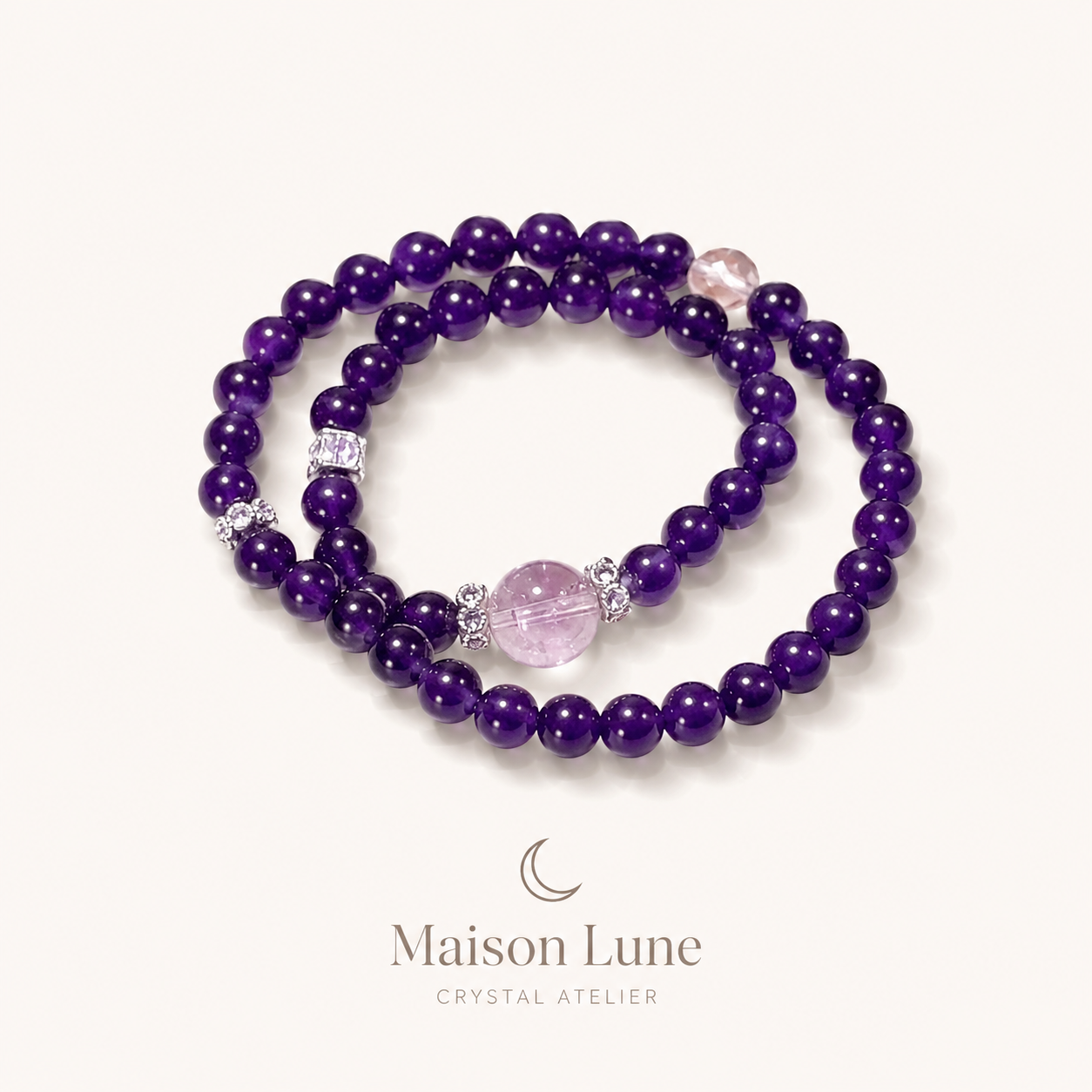 Amethyst Serenity crystal bracelet by Maison Lune