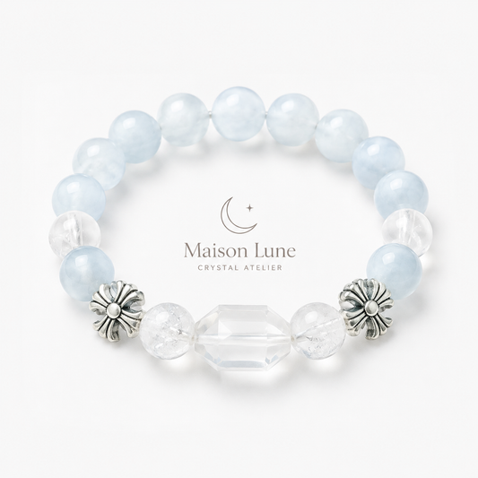 Azure Cross crystal bracelet by Maison Lune