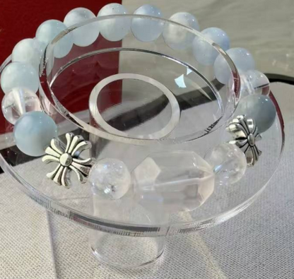 Azure Cross real crystal bracelet detail