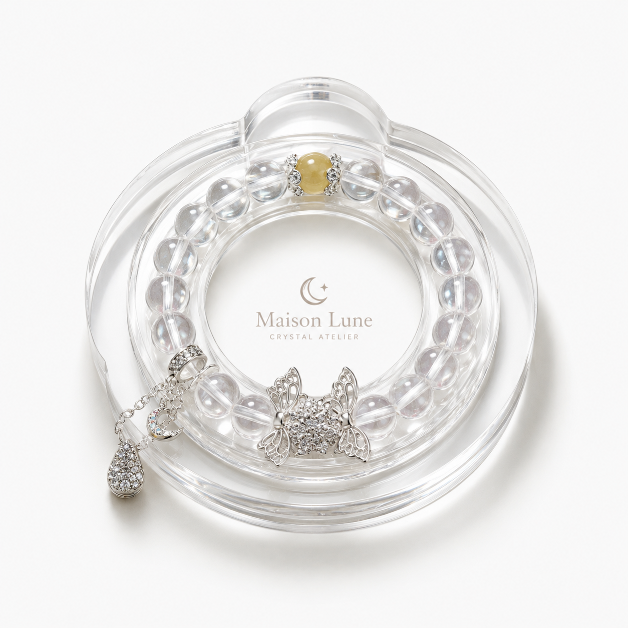 Butterfly Fortune crystal bracelet by Maison Lune