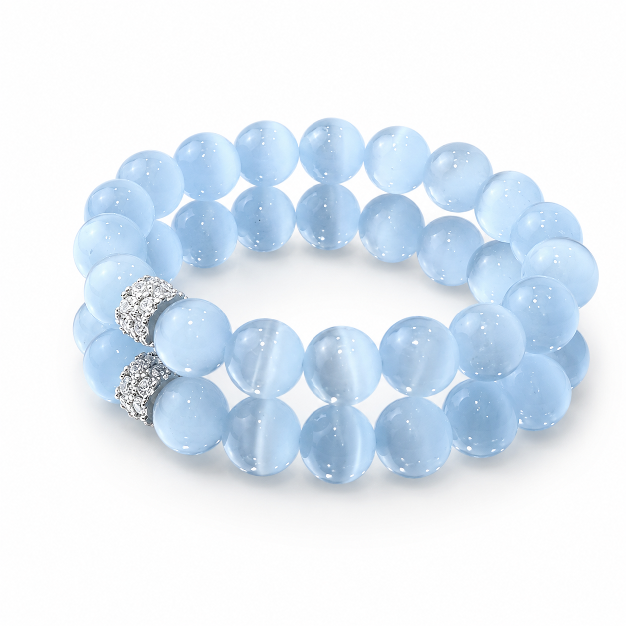 Frosted Blue Isle crystal bracelet by Maison Lune