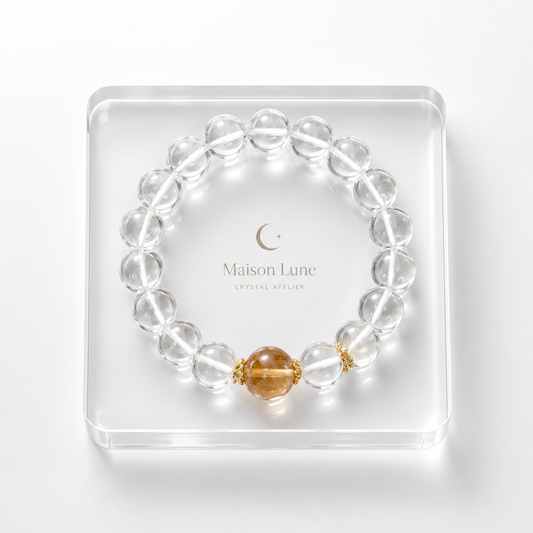 Gold Leaf Fortune crystal bracelet by Maison Lune