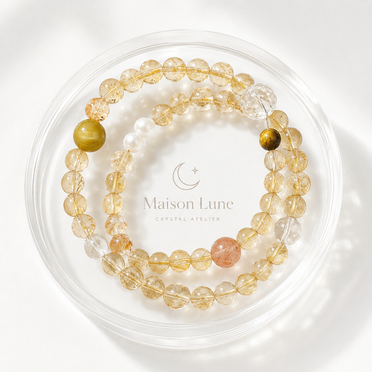 Golden Radiance crystal bracelet by Maison Lune