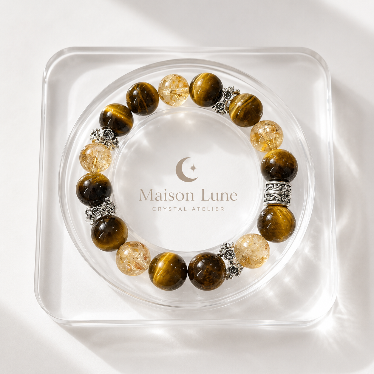 Golden Tiger Fortune crystal bracelet by Maison Lune