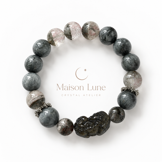Obsidian Fortune crystal bracelet by Maison Lune