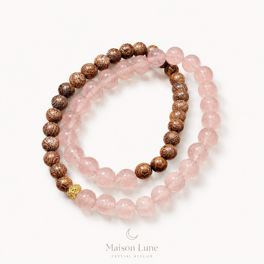 Peachwood Whisper crystal bracelet by Maison Lune