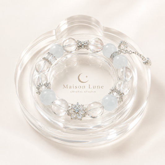 Sakura Frost Sea crystal bracelet by Maison Lune