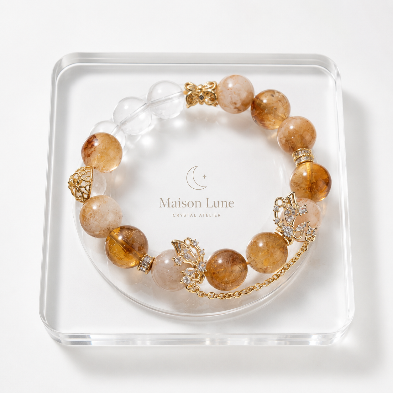 Golden Butterfly Blessing crystal bracelet