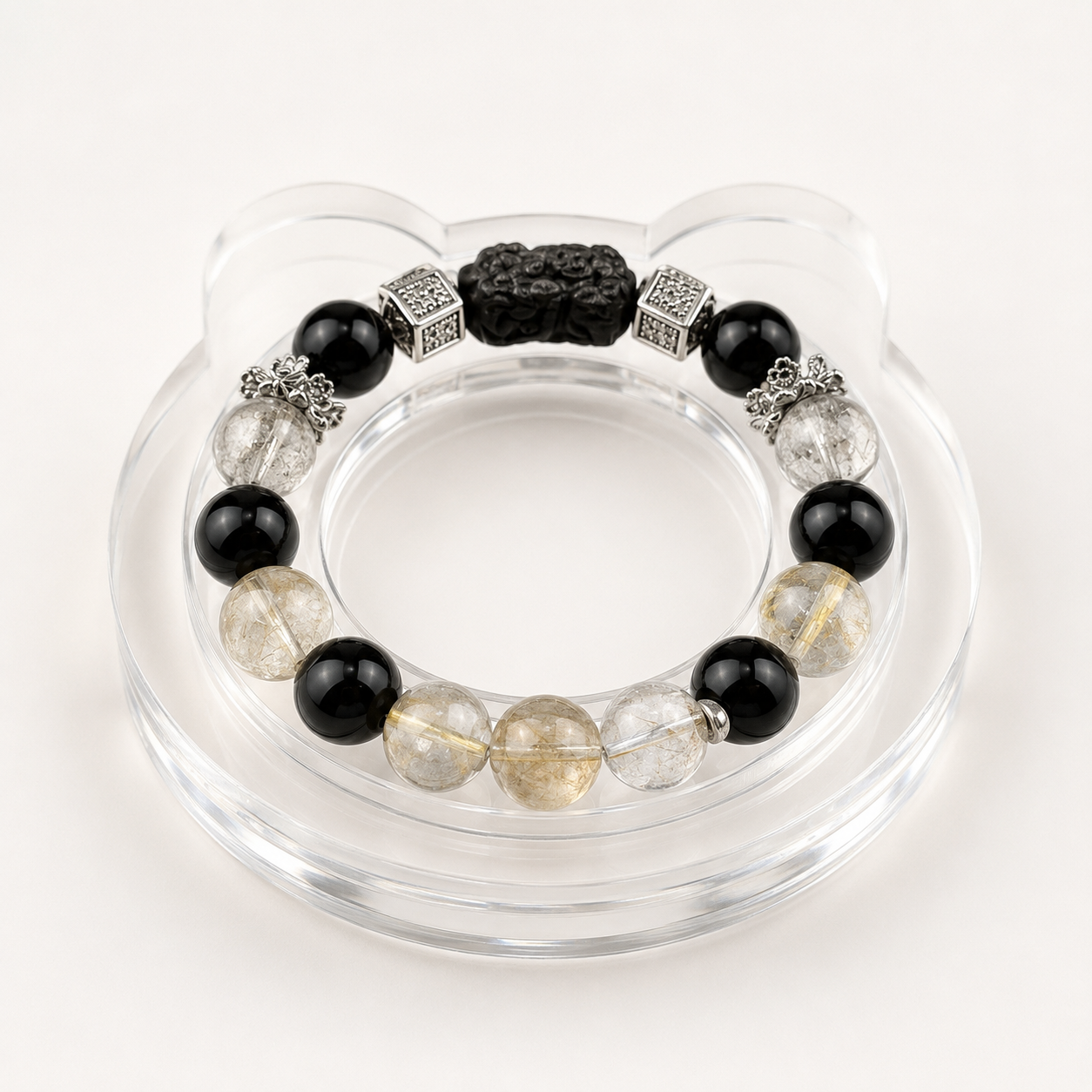 Obsidian Gold Pixiu crystal bracelet